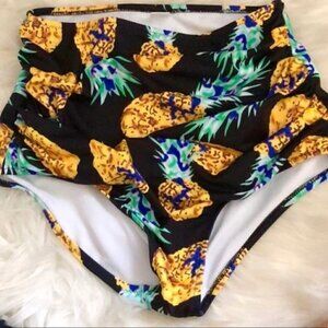 High Waisted Pineapple Swim Bottoms